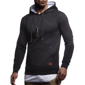 LEIF NELSON Herren Sweatshirt mit Kapuze – Baumwollmix, Weiß