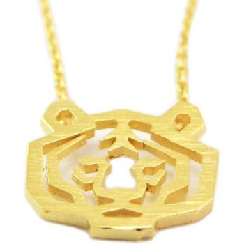 Gold Tiger Origami Necklace – 13x10 mm