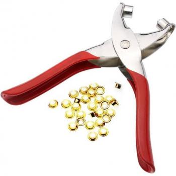 Fabric Eyelet Punch Set for Leather Craft with 100 Rings