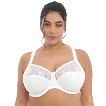 Elomi Morgan Underwired Support Bra – 38J, White Nylon