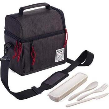 TROIKA Kühltasche für Business-Lunch, grau, 240 x 225 x 140 mm