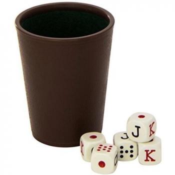 CUBILETE POKER FORRADO + DADOS