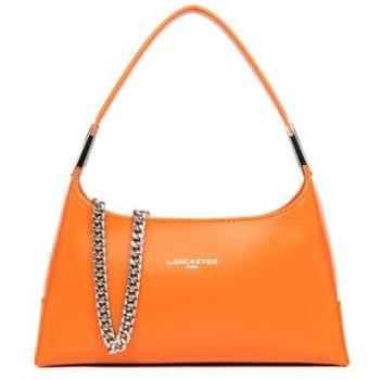 Sac à main baguette zippé en cuir orange Suave Ace Lancaster