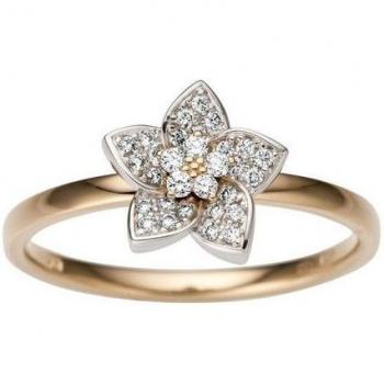 Eleganter Goldring Blume 585 für Damen