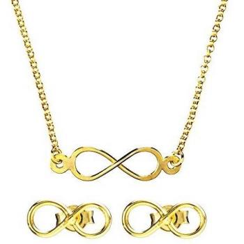 Conjunto Gargantilla y Pendientes Infinito Color Dorado Zury