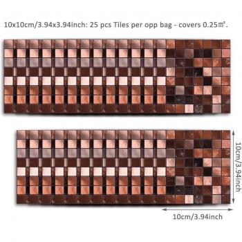 25Pcs PVC Self-Adhesive Wall Mosaic Stickers