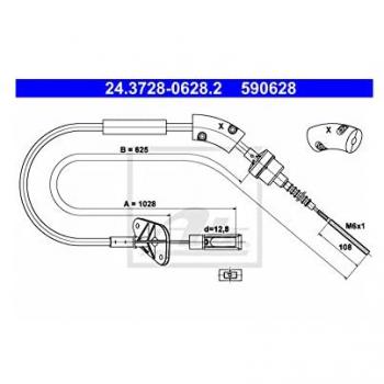 FORD/FIAT Kupplungsseil ATE 24.3728‑0628.2 (55230959,1558931)