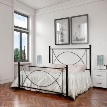 Ferro Bed Laguna 126x208cm Nero Pediera