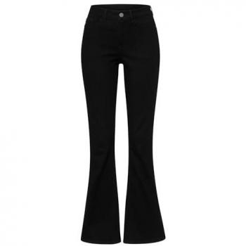 Schwarze Damen Schlagjeans mit ausgestelltem Bein 32 Inch Gr. 34