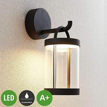 Applique LED per esterno applicabile a Caius moderno in alluminio nero