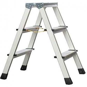 Zarges Anodised Double Sided Step Ladder 3 Rungs