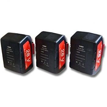 Baterías Reemplazo 3 Unidades 28 V Li‑Ion 2000 mAh para Milwaukee HD28 (JSB, MS, PD, SG, SX)