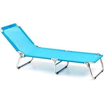Lettino Brandina Prendisole Pieghevole in Acciaio da Mare Giardino Tahiti Blu