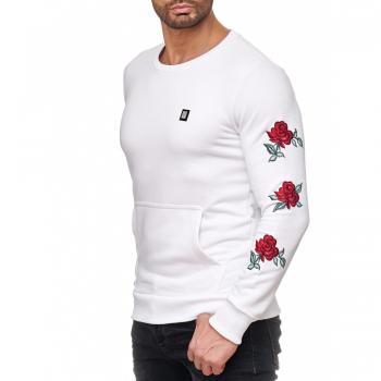 Red Bridge Long Sleeve Hoodie Herren, Rosenmuster, Baumwolle