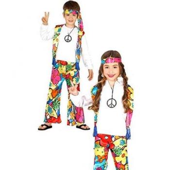 Déguisement Hippie enfant 10/12 ans, multicolore, 10-12