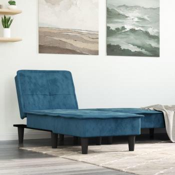 Chaise longue en velours bleu vidaXL