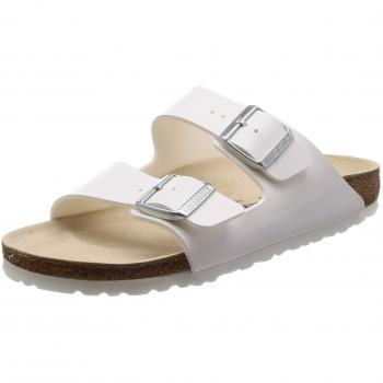 Birkenstock Arizona White Birko-Flor Womens Leather Sandals