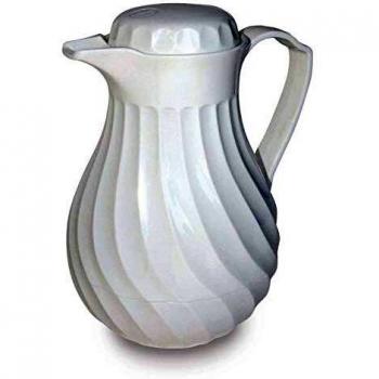 Grunwerg Connoisserve Plastic Insulated Coffee Server, White Swirl Design, 20oz