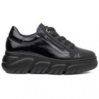Callaghan sneakers donna baccara nera in vernice con lacci e zip 51801
