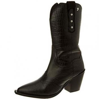 Botas RERIK de mujer, negro, estilo cowboy, textura cocodrilo