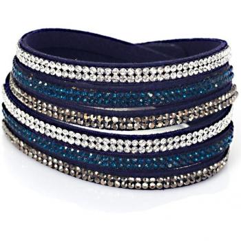 Miasol 3 Rows Straps Crystal Bracelet