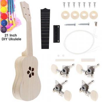 Ukelele pintado a mano para padres e hijos