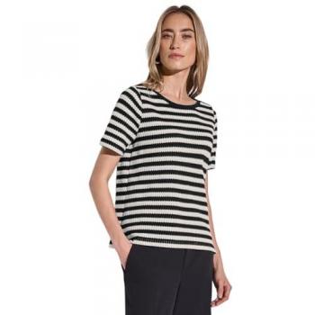 T-shirt Noir à Rayures Tricoté Femme Street One Taille 40