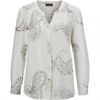 Cremeweiße Bluse mit schimmerndem Muster