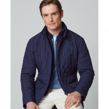 Chaqueta acolchada Paddock azul marino para hombre Hackett