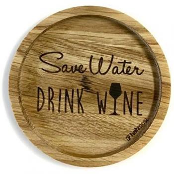 Massiver Eichenholz Untersetzer Save Water