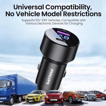 PowerFlex 30W Dual‑Port Automotive Charger