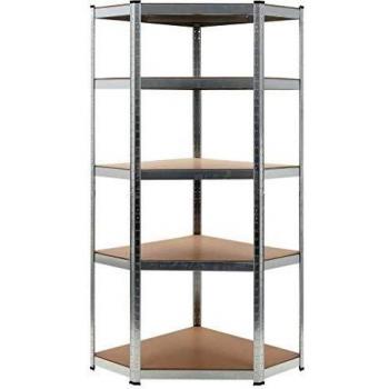 VidaXL 75x75x180 cm Silver Storage Shelf in Steel and MDF