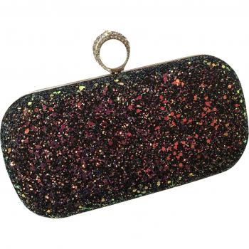 Glitter Evening Purse with Lock Clasp for Women