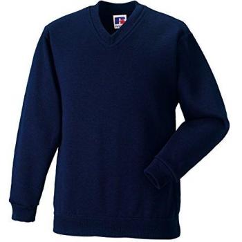 Junior French Navy V-Tailored Sweater, 7‑8