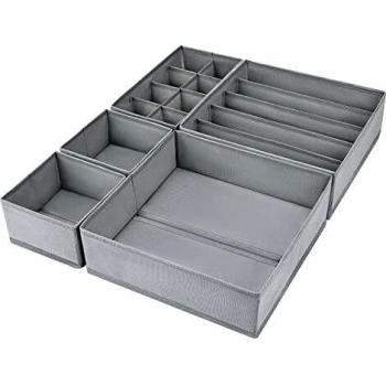 Juego de 5 Cajas Plegables DIMJ, Organizador de Cajones de Tela para Sujetadores, Calcetines y Ropa Interior