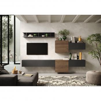 Wohnwand INOSIGN “Infinity” – 262 cm breit, 6‑teiliges Modularsystem mit Lowboard und Würfeln
