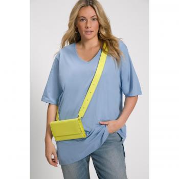 T-shirt basic blu con scollo a V, Donna, Taglia 48/50