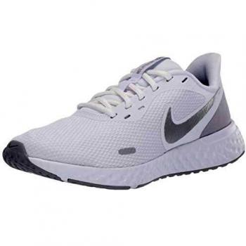 Nike Revolution 5, Sneakers Femme, Multicolore (Blanc/Grey/Pure Platinum 100), 36 EU