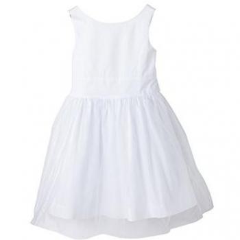 Robe de gala en satin et tulle blanc pour enfant VERTBAUDET
