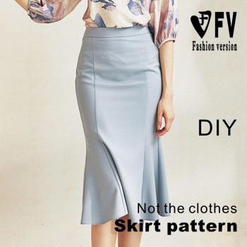Half Fishtail Skirt Sewing Pattern for Women