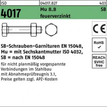 Boulon ISO 4017 M20x180 classe 8.8 galvanisé