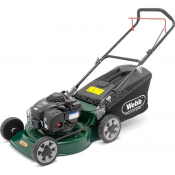 Webb Supreme WER18HP4 46cm (18) Petrol Rotary Lawnmower with Grass Collector and Mulching Plug