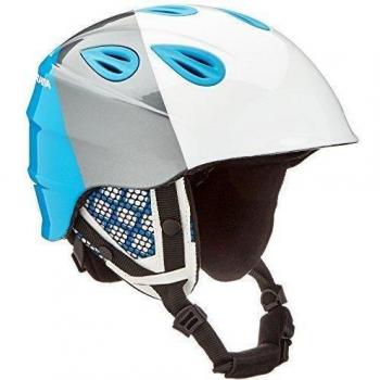 ALPINA GRAP 2.0 Casque ski enfant – 51-54 cm – blanc/silver/bleu