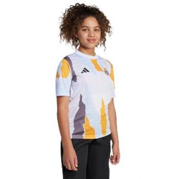 Kids’ Real Madrid Training & Pre‑Match T‑shirt (White/crew Orange/charcoal Heather) – adidas