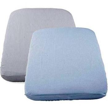 Set di lenzuola con angoli Chicco, 2 pezzi, righe grigie