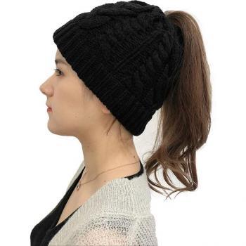 Warm Winter Knit Hat with Hole