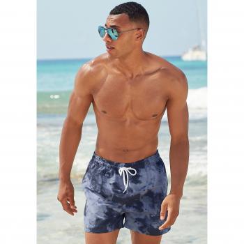 VENICE BEACH Badeshorts für Herren, Batikdruck in Blau