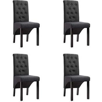 Midnight Grey Textured Dining Chairs – 4-Count Set