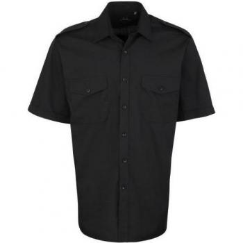 Premier Mannenkostuum Kortermouwen Pilot Effen Werkshirt 15 Donkerblauw