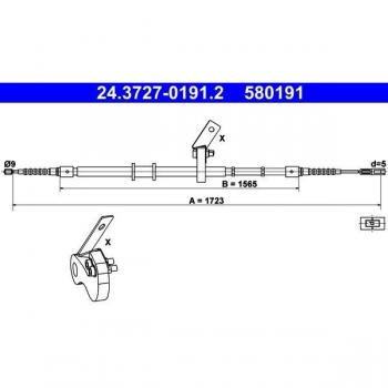 Audi 80 Avant Handbremsseil ATE 24.3727-0191.2